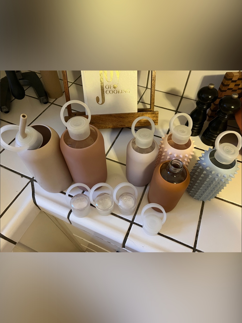 BKR Silicone Textured & Matte Water Bottles - Blush, Rose, Mauve, Sky